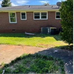 After: the same yard, cleared